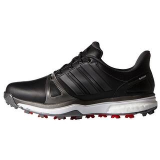 Adidas Men's Adipower Boost 2 Core Black/Dark Silver Metallics/Red Golf Shoes Q44660 / Q44664