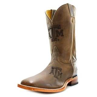 Nocona Texas A&M Branded Men B Square Toe Leather Brown Western Boot