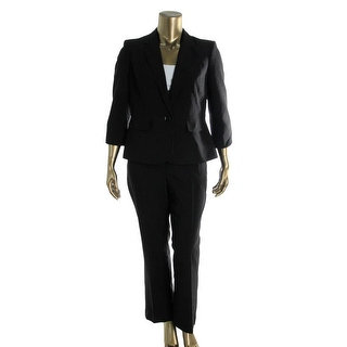Le Suit Womens Petites City Blooms Polyester Shadow Stripe Pant Suit