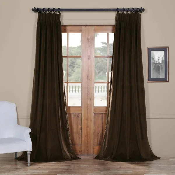 Exclusive Fabrics Signature Pleated Blackout Velvet Curtain (1 Panel). Opens flyout.