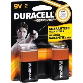 Duracell Coppertop Alkaline Batteries 9 Volt 2 Each