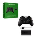 Microsoft Black Wireless 3.5mm Jack Controller with Play and Charge Kit for Microsoft Xbox One
