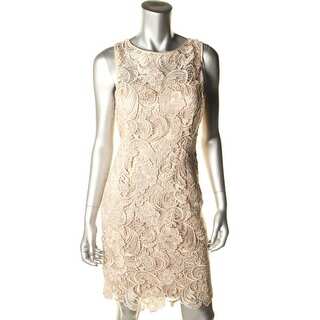 Adrianna Papell Womens Petites Lace Sleeveless Cocktail Dress - 6P