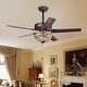 Thumbnail 2, Catalina Bronze 5-blade 48-inch Crystal Ceiling Fan (Optional Remote). Changes active main hero.