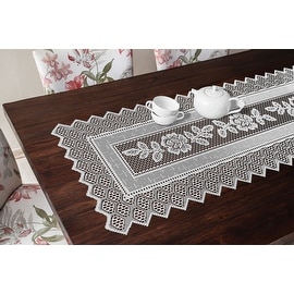 Table Runner Grega Design Brazilian Lace 19x62 Inches White Color 100 Percent Polyester