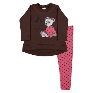 Toddler Girl Outfit Long Sleeve Shirt and Polka Dot Legging Pulla Bulla 1-3 Year