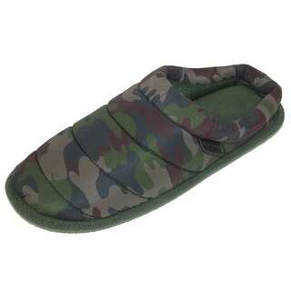 Dearfoams Men's Camouflage Quilted Clog Slipper with Memory Foam