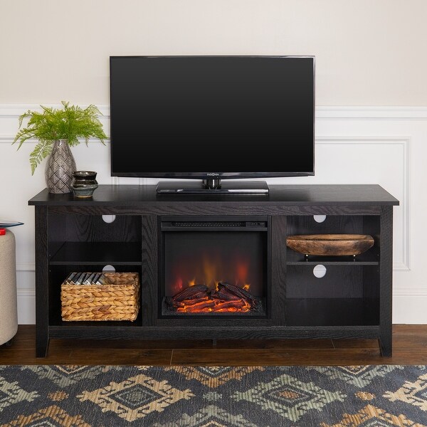 Porch & Den Roosevelt Black 58-inch Fireplace TV Stand Console. Opens flyout.
