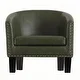 preview thumbnail 2 of 8, Isabela Faux Leather Barrel Accent Club Chair by Moser Bay Olive Green