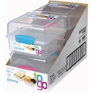 Sistema 21731 Klip It Lunch Cube To Go Food Container, Clear