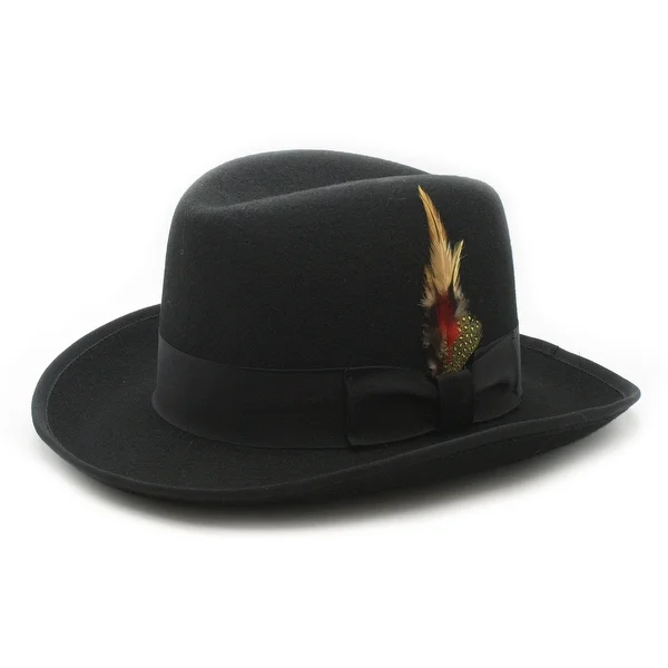 Ferrecci Authentic Wool Felt Homburg Godfather Hat