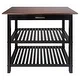 Thumbnail 26, 2-shelf Natural Solid Wood Top Kitchen Island - N/A. Changes active main hero.