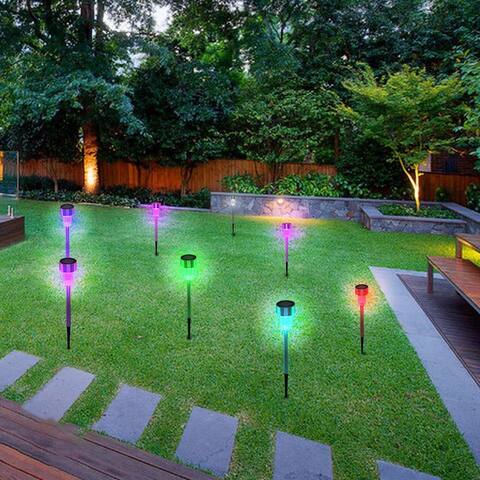 10-Piece 5W High Brightness Solar Power LED Lawn Lamps (Cold White/Warm White/Colorful)