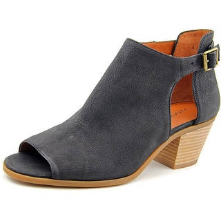 Lucky Brand Barimo Women Open-Toe Leather Black Bootie