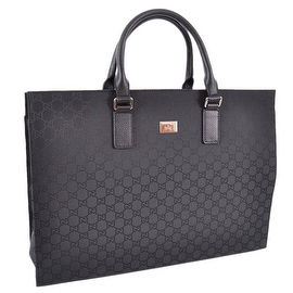 New Gucci 190630 Black Nylon GG Guccissima Briefcase Business Bag