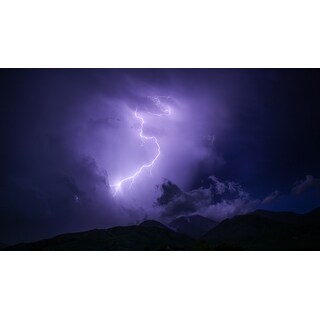 Purple Lightning Strike Photograph Art Print
