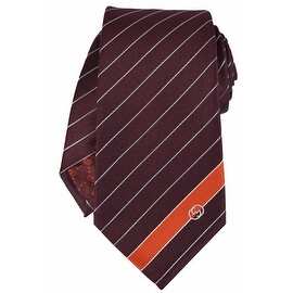 Gucci Men's 408866 Burgundy Malo Woven Silk Interlocking GG Striped Neck Tie