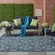 preview thumbnail 38 of 71, Nourison Caribbean Floral Geometric Indoor/Outdoor Area Rug 7'10" Square - Navy