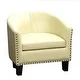 preview thumbnail 8 of 8, Isabela Faux Leather Barrel Accent Club Chair by Moser Bay Ivory