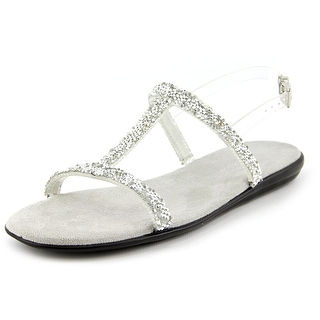Aerosoles Good Chlue Women Open-Toe Synthetic Silver Slingback Sandal