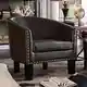 preview thumbnail 3 of 8, Isabela Faux Leather Barrel Accent Club Chair by Moser Bay Dark Brown