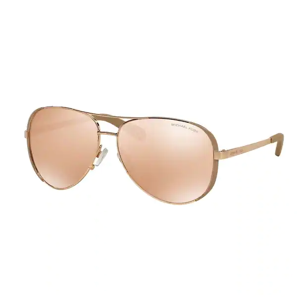 Michael Kors Womens Chelsea MK 5004 1017R1 Rose Gold And Toupe Metal Aviator Sunglasses