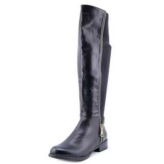 Luichiny Phone Booth Women Round Toe Synthetic Black Mid Calf Boot