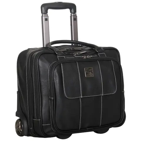 Kenneth Cole Reaction Pebbled Faux Leather Dual Compartment 2-Wheeled 16-inch Laptop Carry-on Business Overnighter