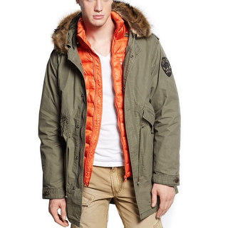 Jet Lag Faux Fur-Trimmed 3-In-1 Hooded Parka & Jacket Large L Army Green