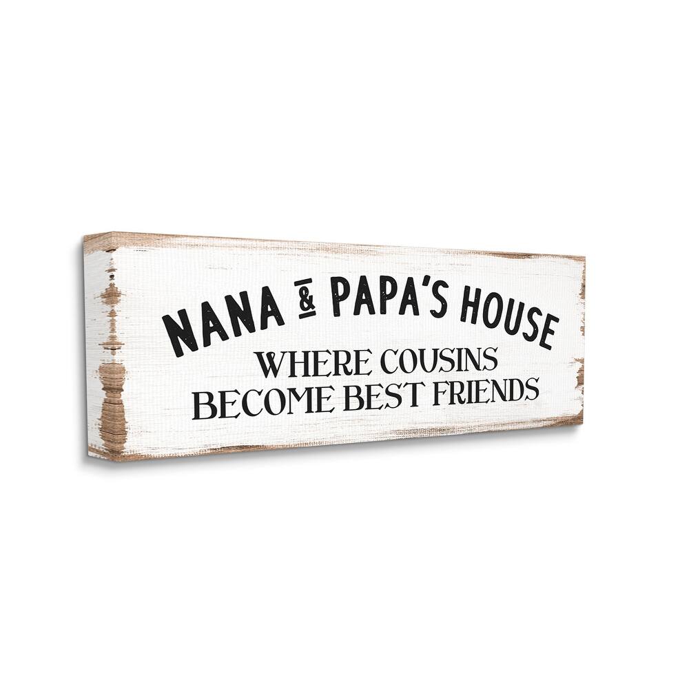 Stupell Nana & Papa's House Greeting Traditional Family Canvas Wall Art - Brown