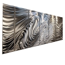 Statements2000 Silver 7 Panel Metal Wall Art Sculpture by Jon Allen - Hypnotic Sands
