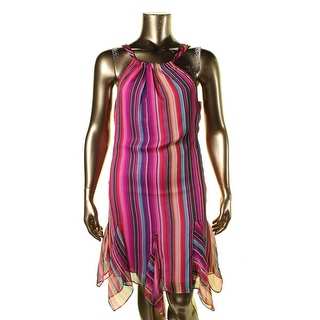 Lauren Ralph Lauren Womens Petites Lined Striped Casual Dress