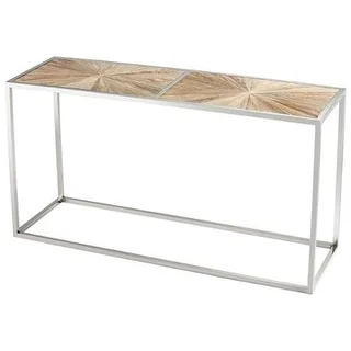 Cyan Design Aspen Console Table Aspen 63 Inch Long Stainless Steel and Wood Cons