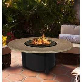 California Outdoor Concepts 5010-BK-PG2-SUN-48 Carmel Chat Height Fire Pit-Bl...