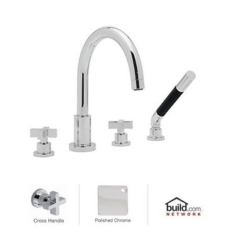 Rohl BA26X Modern Roman Tub Faucet with Single Function Hand Shower and Metal Cr