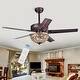 Thumbnail 3, Catalina Bronze 5-blade 48-inch Crystal Ceiling Fan (Optional Remote). Changes active main hero.