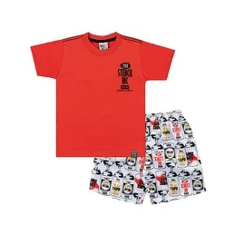Toddler Boy Outfit Shirt and Graphic Shorts Set Pulla Bulla Sizes 1-3 Years
