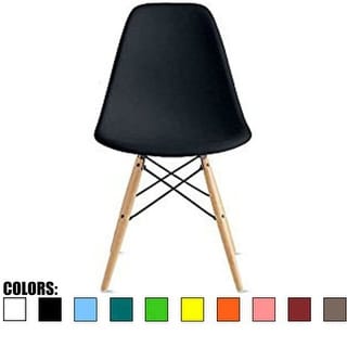 2xhome Designer Plastic Eiffel Chairs Solid Wood Legs Dining