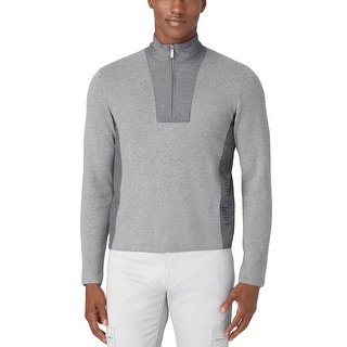 Calvin Klein CK Sweater Large L Med Gray Heather Half Zip Mockneck Pullover