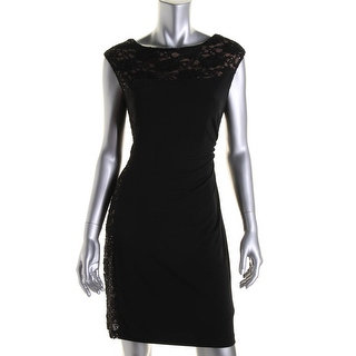Connected Apparel Womens Petites Sequined Cap Sleeves Cocktail Dress - 14P