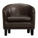 preview thumbnail 4 of 8, Isabela Faux Leather Barrel Accent Club Chair by Moser Bay
