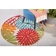 preview thumbnail 67 of 158, Nourison Aloha Floral Modern Indoor/Outdoor Area Rug 5'3" Round - Red/Orange