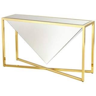 Cyan Design Titan Console Table Titan 55 Inch Long Brass and Clear Glass Console