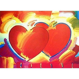 Two Hearts, Ltd Ed Lithograph, Peter Max
