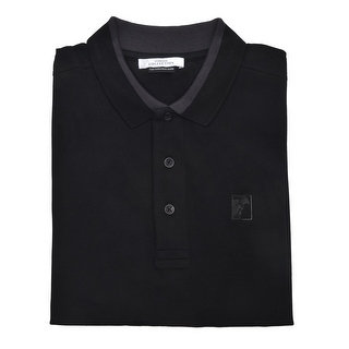 Versace Men's Cotton Medusa Logo Polo Shirt Black