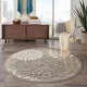 preview thumbnail 40 of 158, Nourison Aloha Floral Modern Indoor/Outdoor Area Rug 5'3" Round - Cream/Grey