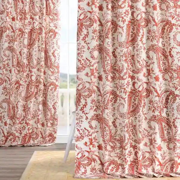 Exclusive Fabrics Edina Washed Printed Cotton Single Curtain Panel