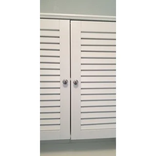 Olympia Wall Mounted 2-Door Louvered Cabinet - White