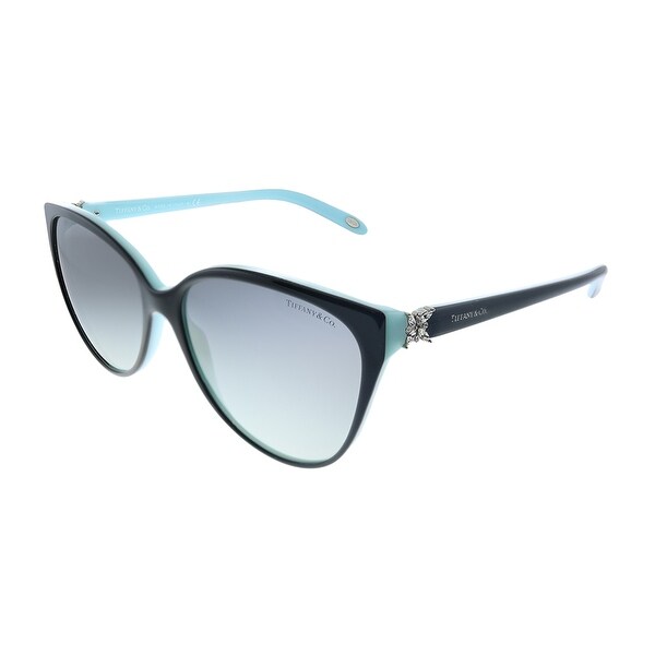 Tiffany & Co. TF 4089B 80553C Womens Black on Blue Frame Grey Gradient Lens Sunglasses