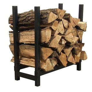 Sunnydaze 30 Inch Black Steel Firewood Log Rack